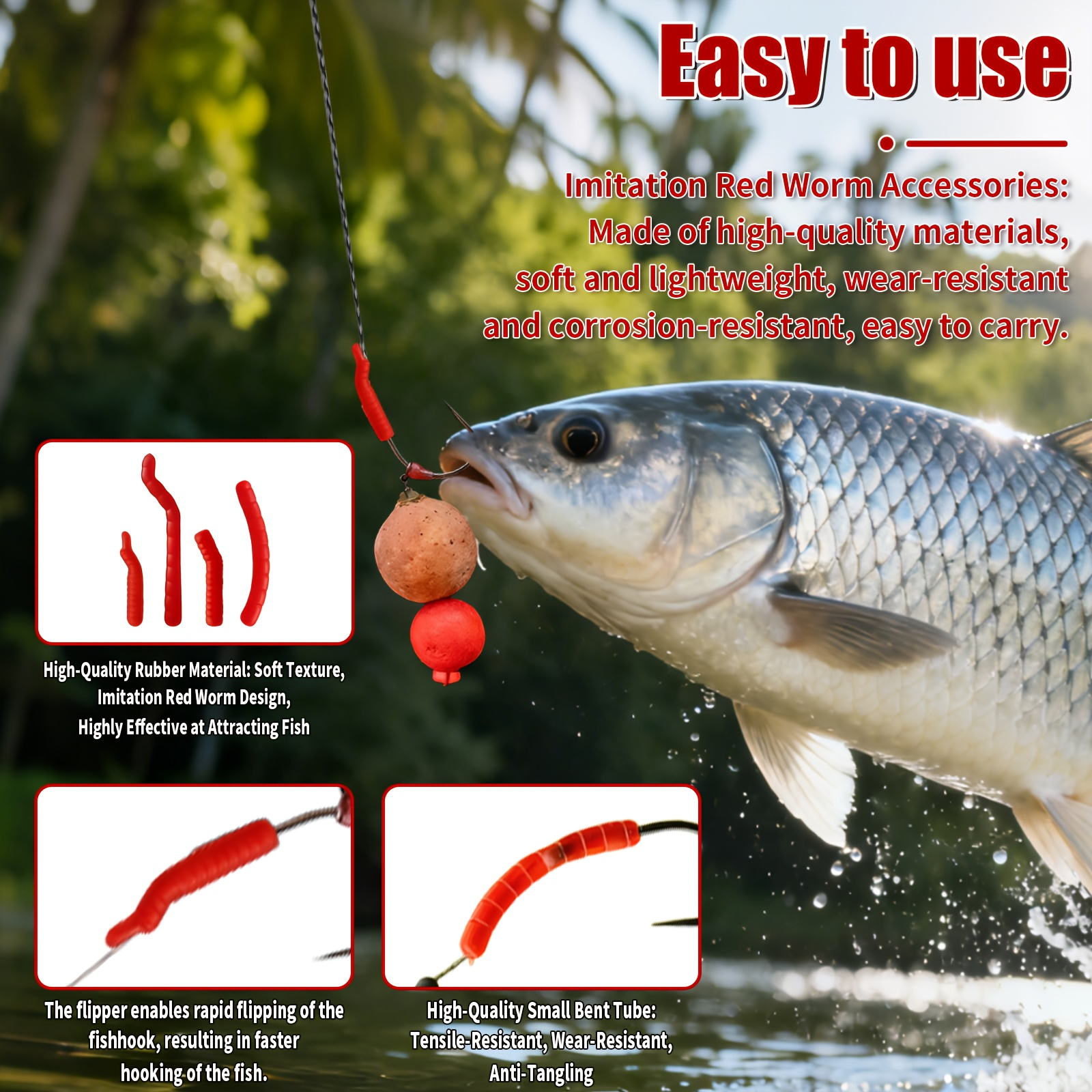 Red Artificial Bloodworm Hook  - огляд і ціна Aglaonema Red