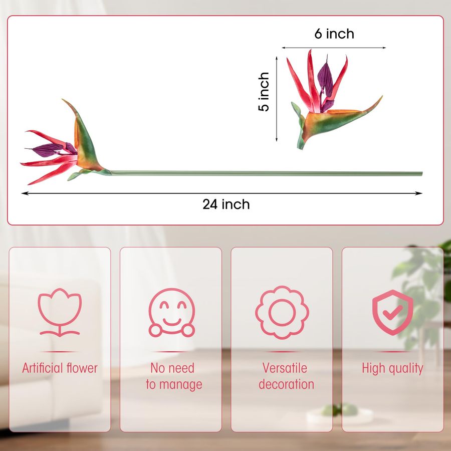 12 Pcs Bird of Paradise Artifi - огляд і ціна Bird Paradise Strelitzia