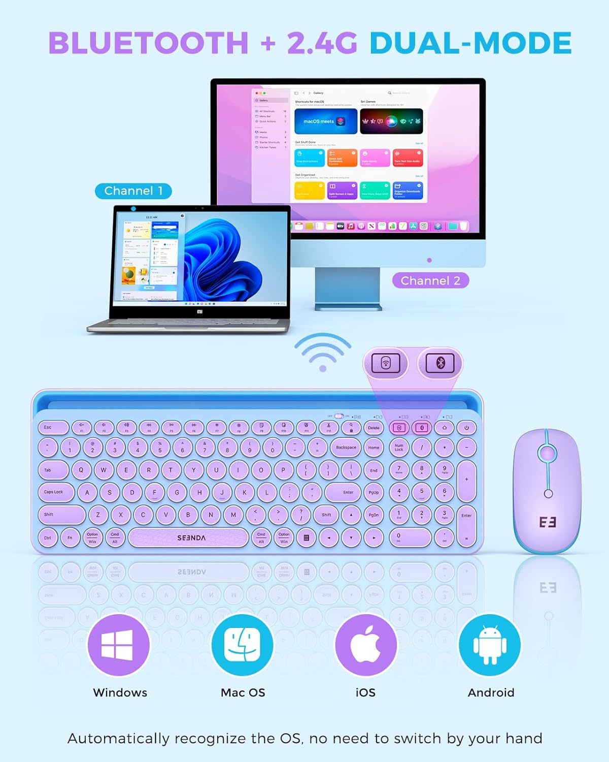 Wireless Keyboard and Mouse Co - огляд і ціна Tradescantia Purple