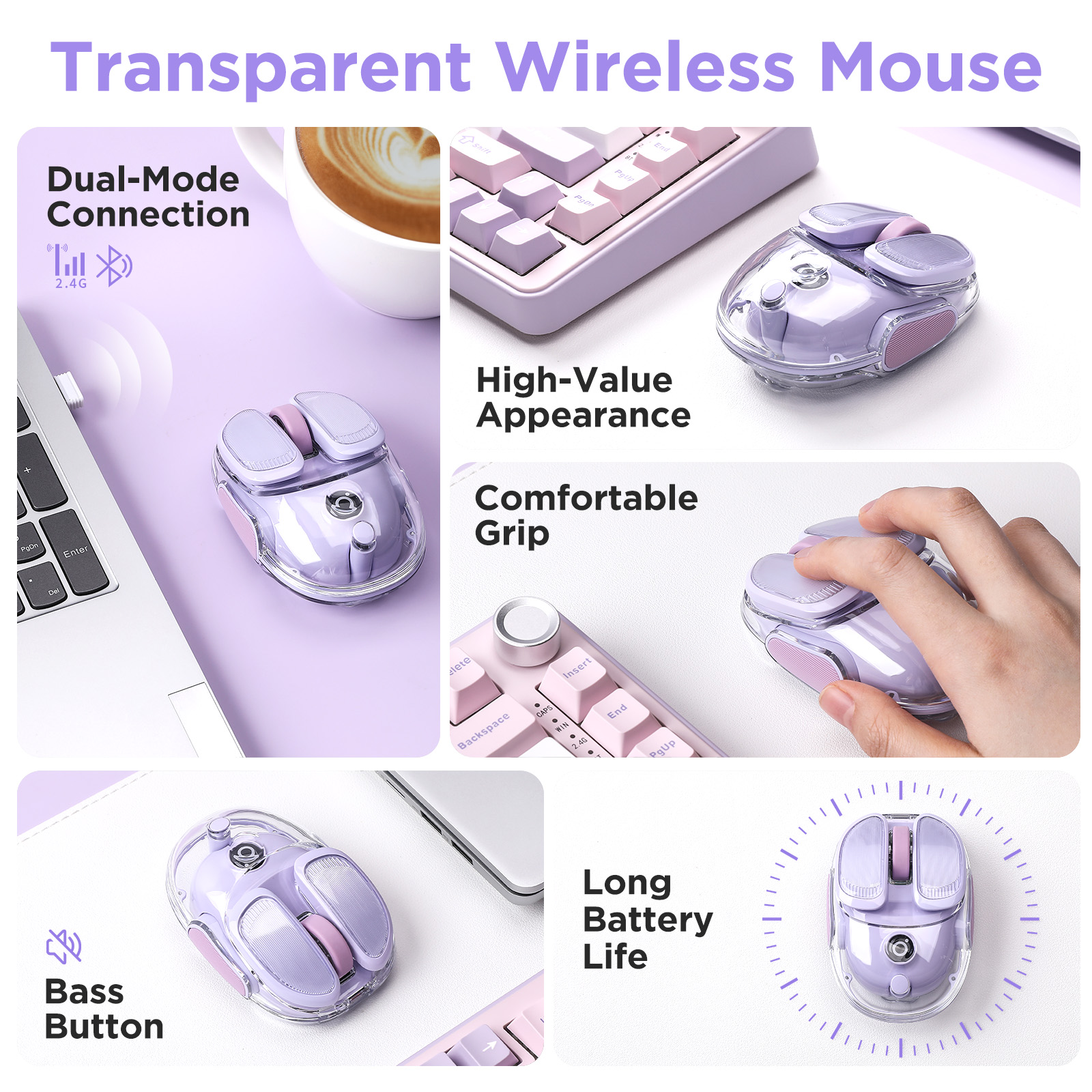EWEADN Q9 Purple Wireless RGB  - огляд і ціна Tradescantia Purple