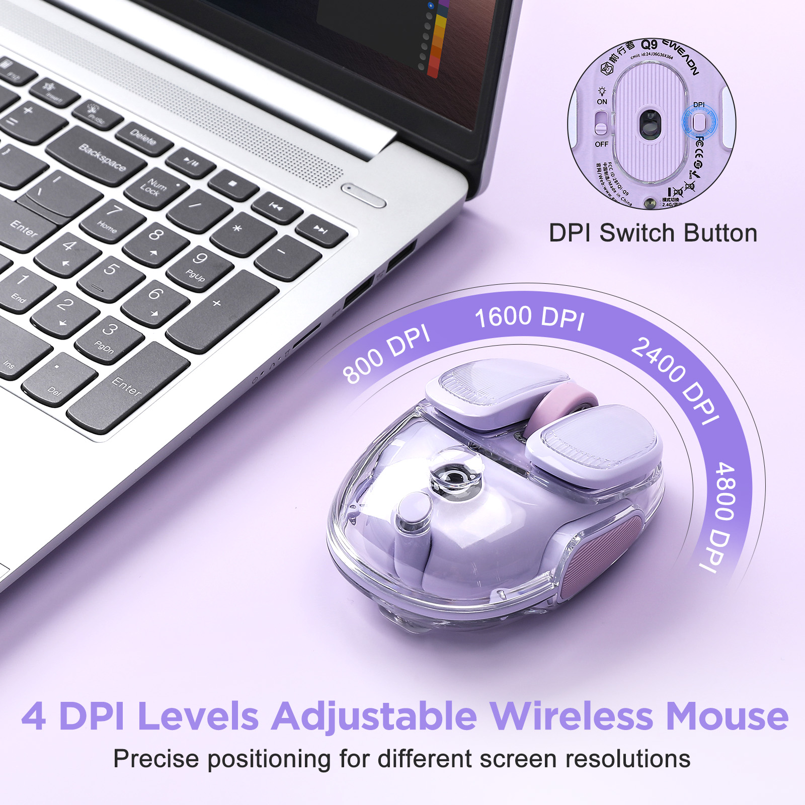 EWEADN Q9 Purple Wireless RGB  - огляд і ціна Tradescantia Purple